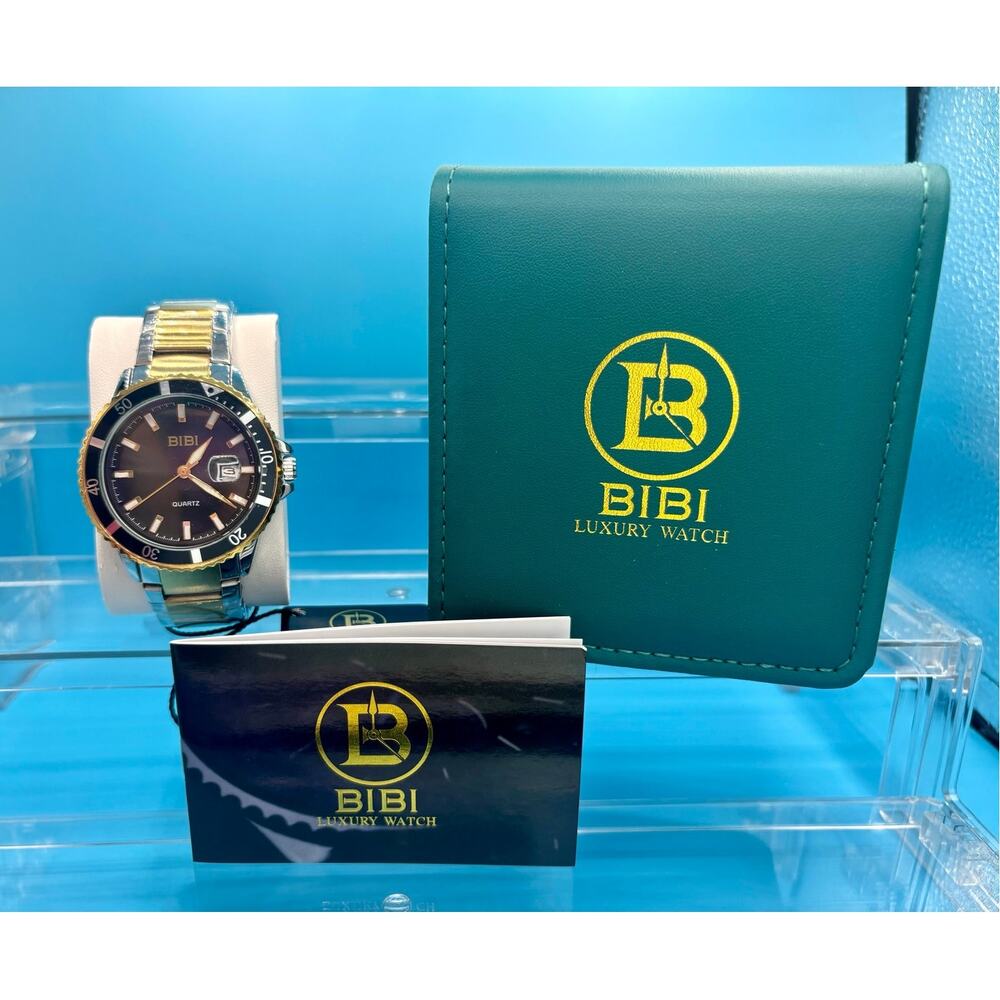 NWT Stunning BiBi Luxury Men's 44mm Two-Tone Wristwatch
